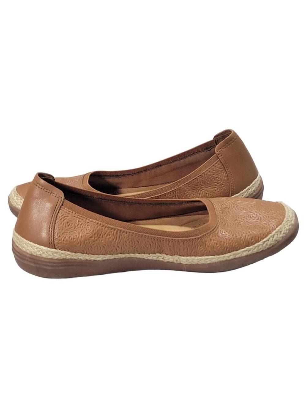 Clarks Originals Womens Elaina Rae Tan Camel Leather Ballet Flats Size 8.5 M - Picture 7 of 16